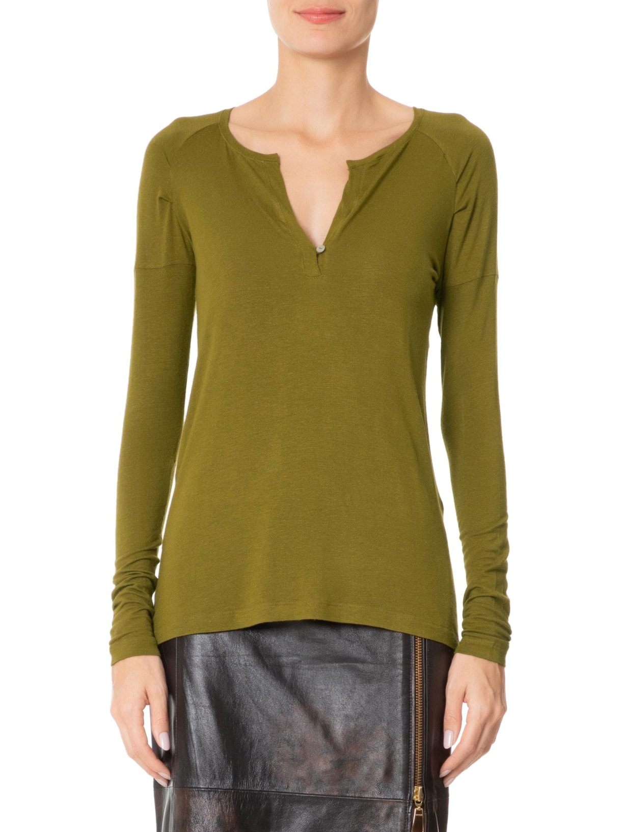 Blusa Feminina Raglan Desconstruída Basic Verde Animale