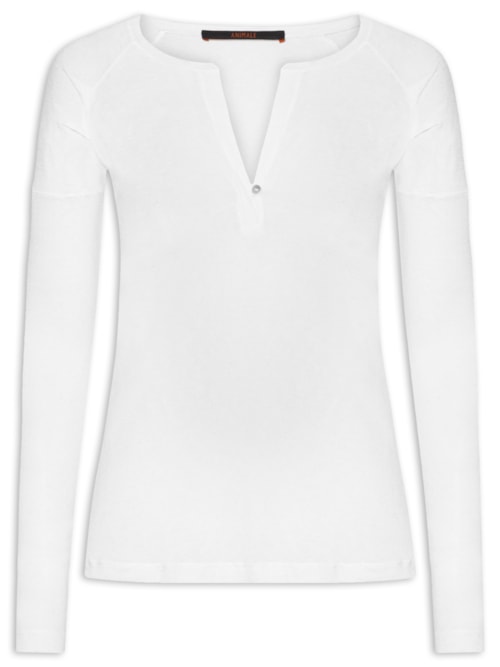 Blusa Feminina Raglan Desconstruída - Branco