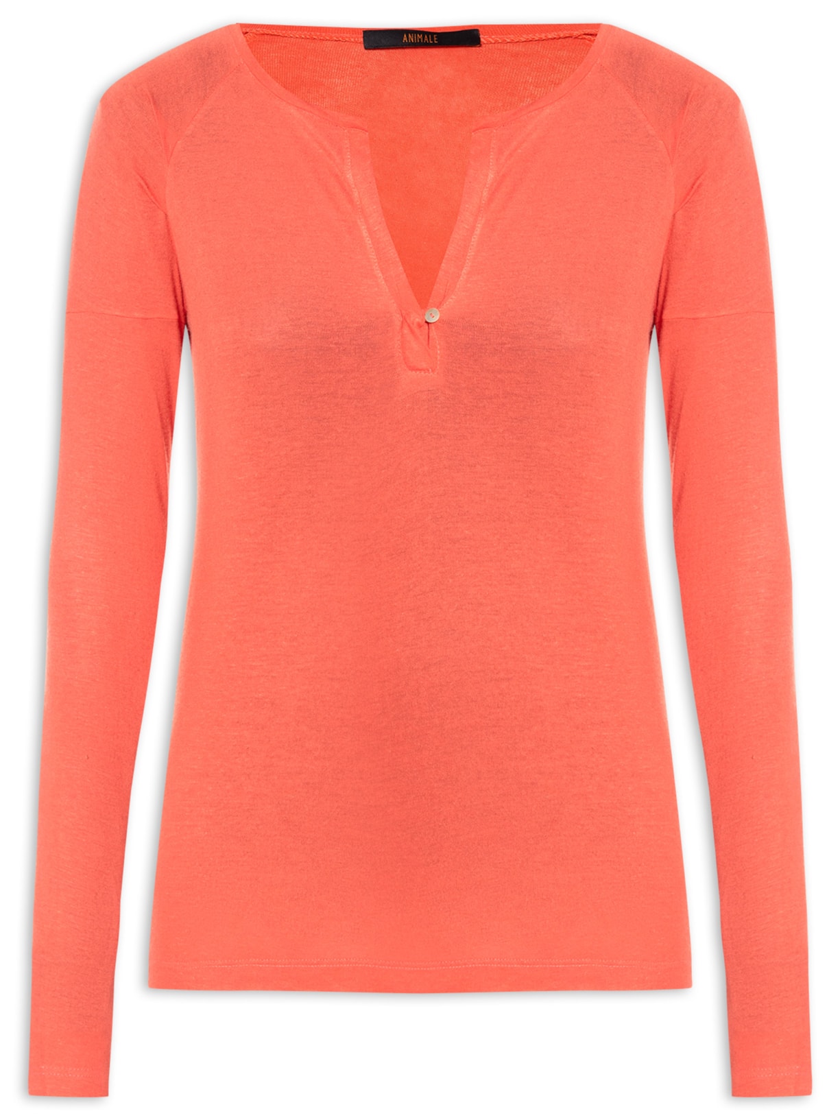 Blusa Feminina Raglan Desconstruída Laranja Animale