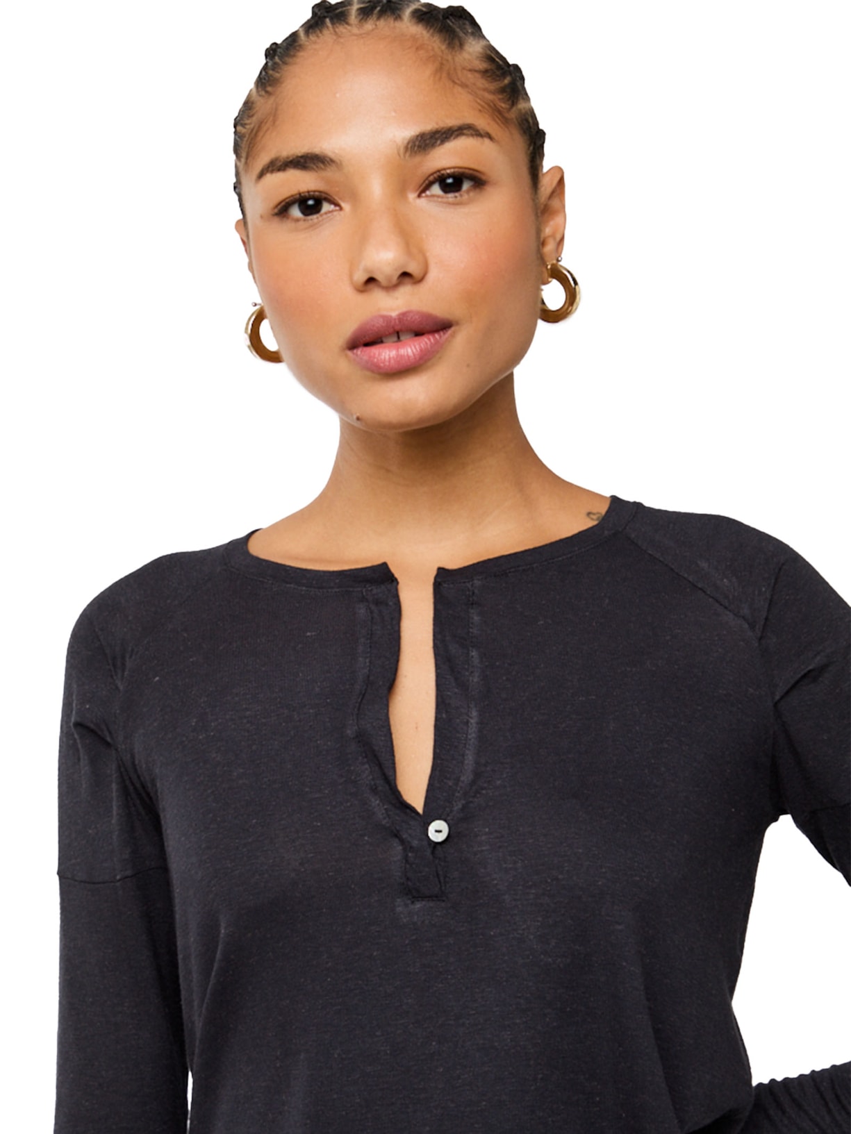 Blusa Feminina Raglan Desconstruída Preto Animale