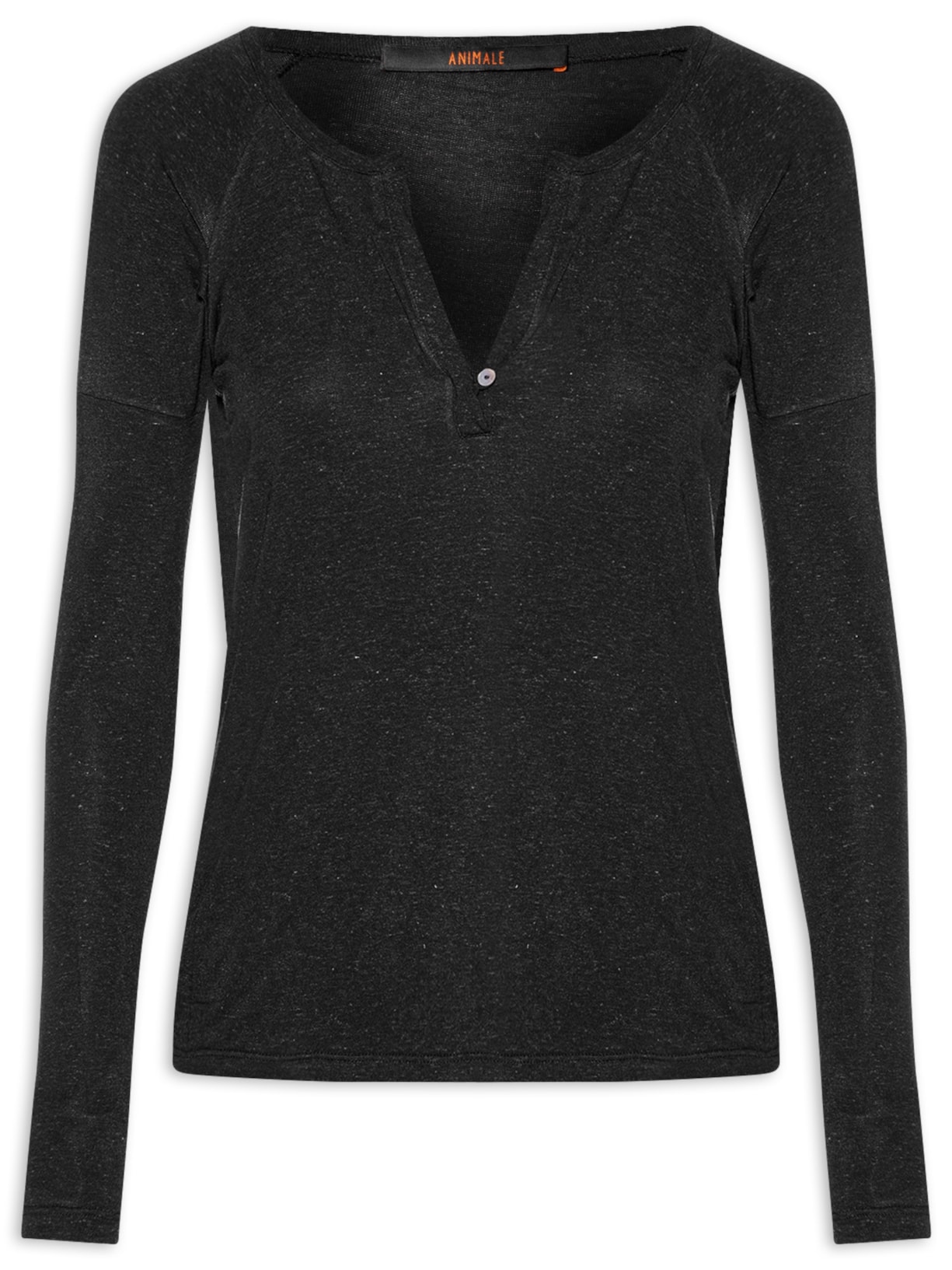 Blusa Feminina Raglan Desconstruída - Preto