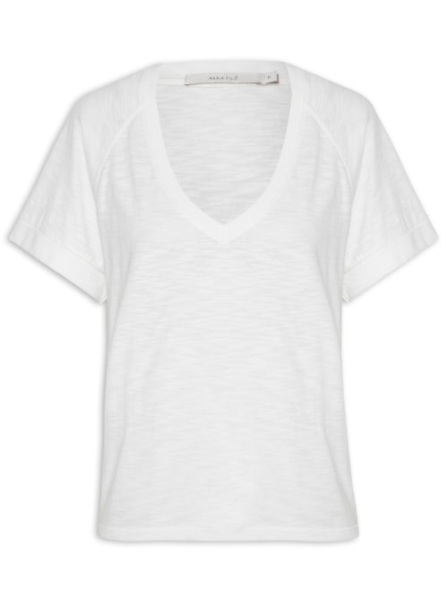 Blusa Feminina Raglan Manga Curta - Branco