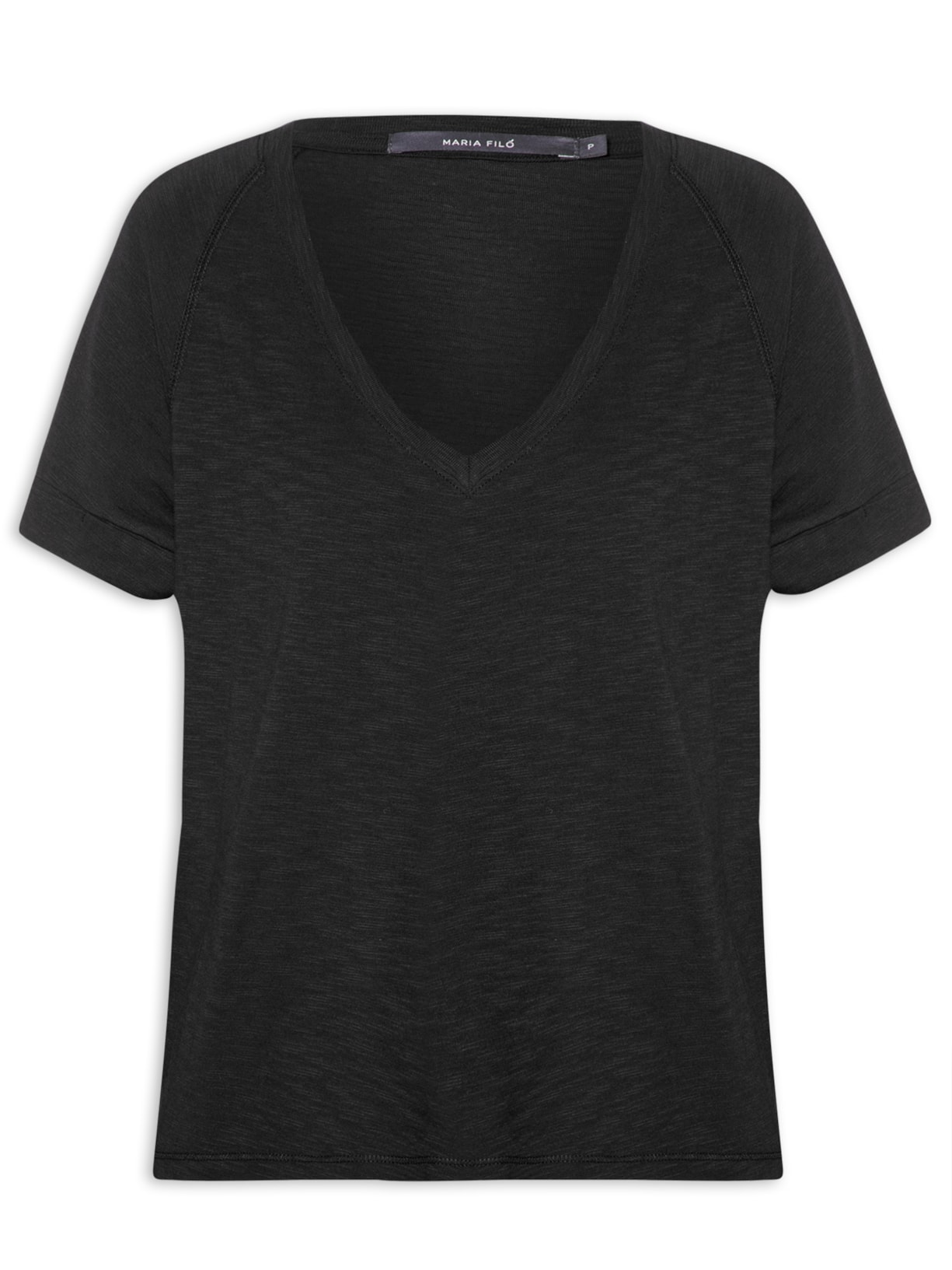 Blusa Feminina Raglan Manga Curta - Preto