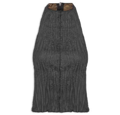 Blusa Feminina Raglan Wrinkle Satin Double Face - Preto