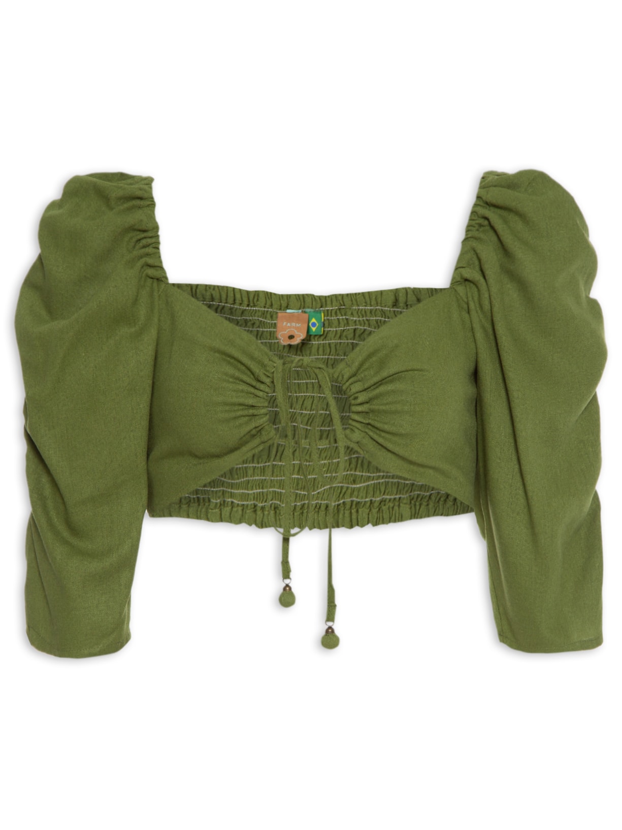 Blusa Feminina Recorte Com Rolotê - Verde