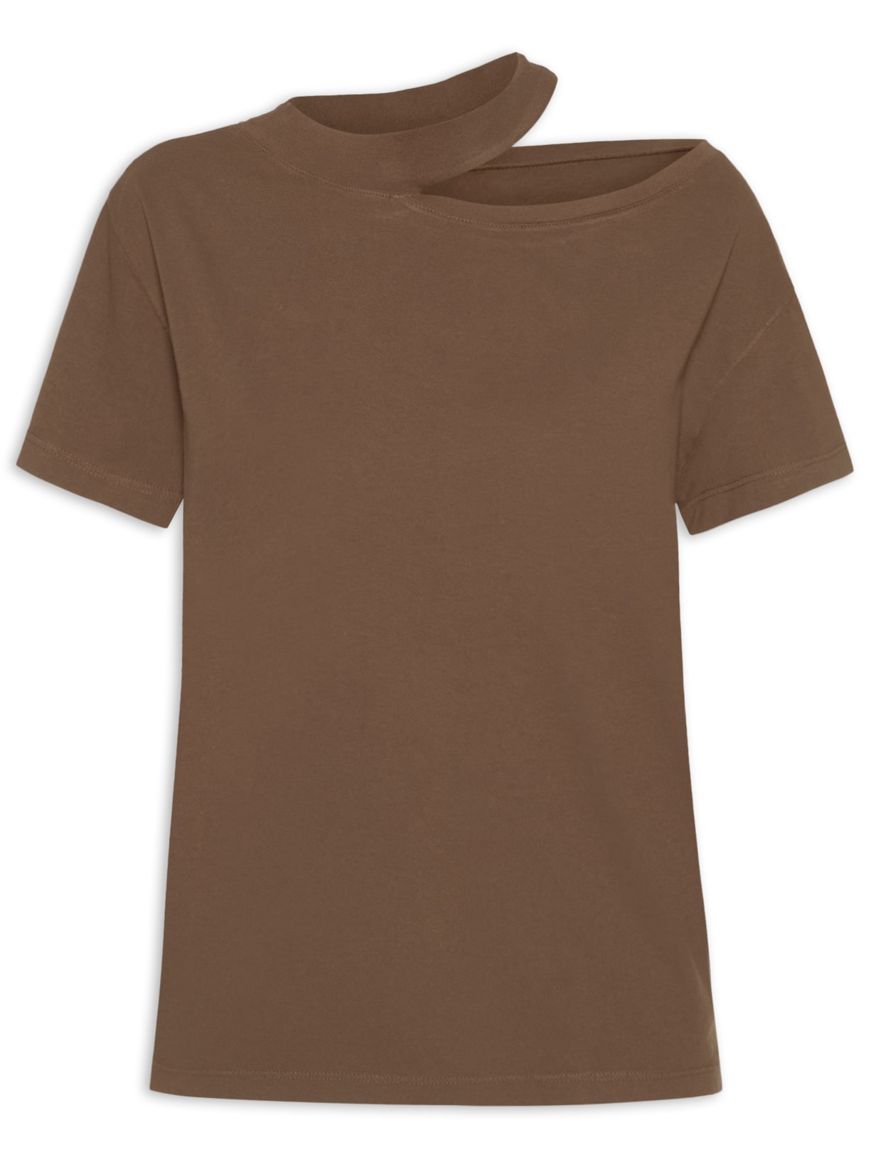 Blusa Feminina Recorte Ombro - Marrom