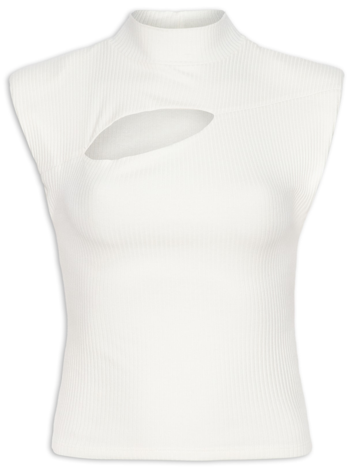 Blusa Feminina Recortes Rib - Branco