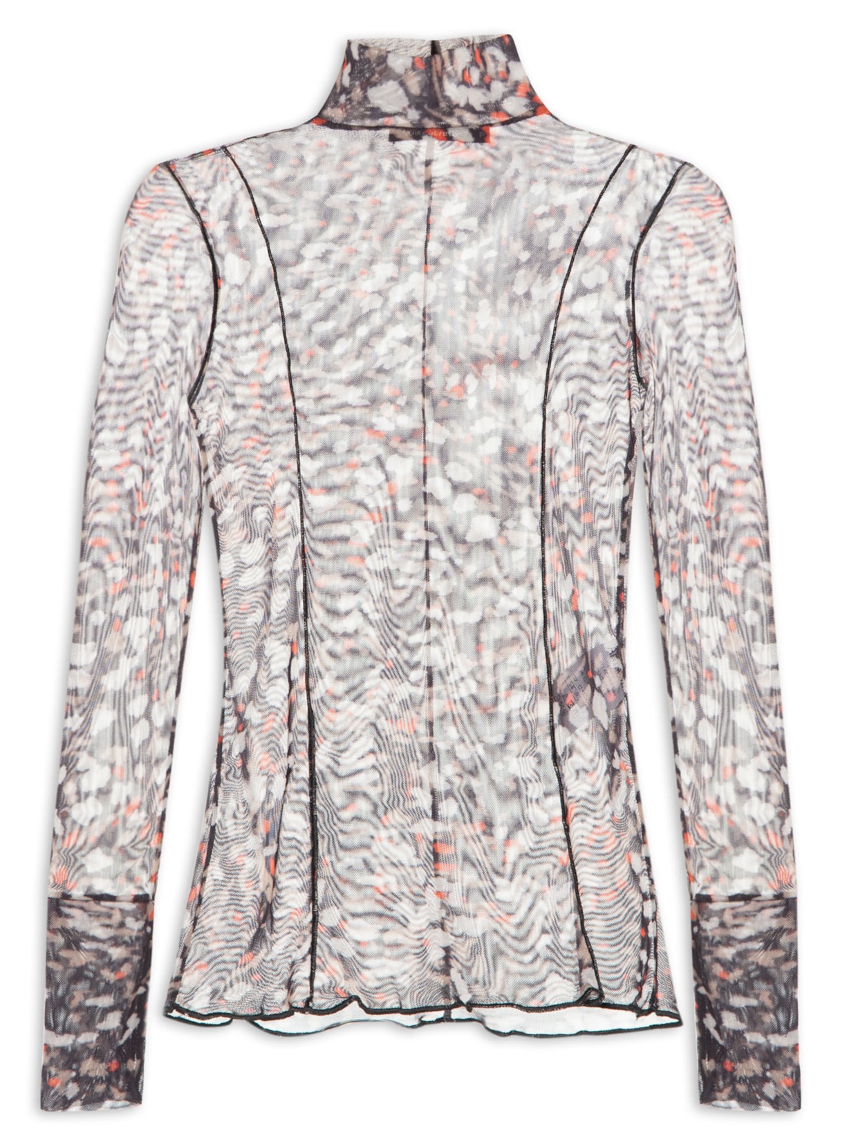 Blusa Feminina Recortes Tule Textura - Preto