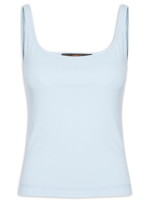 Blusa Feminina Regata Decote Quadrado - Azul
