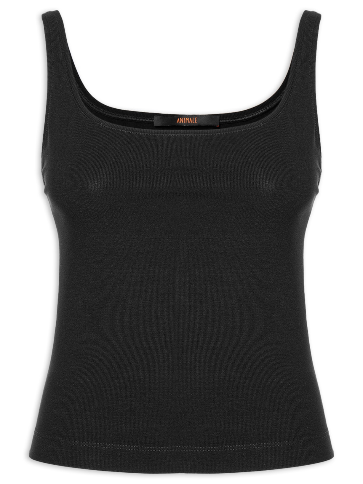 Blusa Feminina Regata Decote Quadrado Preto Animale