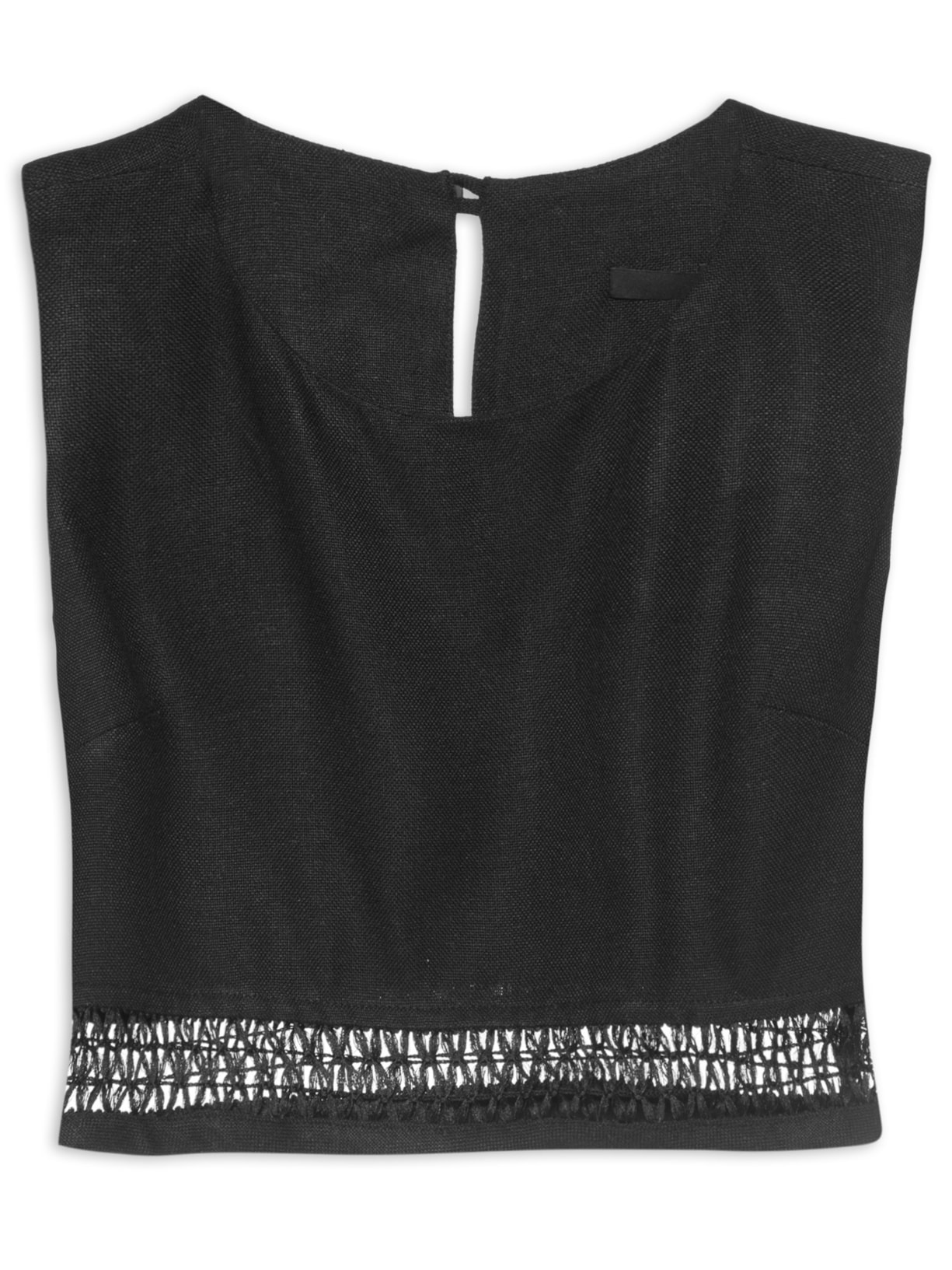 Blusa Feminina Regata Entremeio - Preto