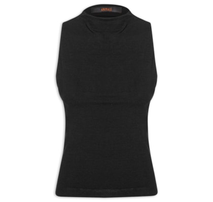 Blusa Feminina Regata Gola Alta - Preto
