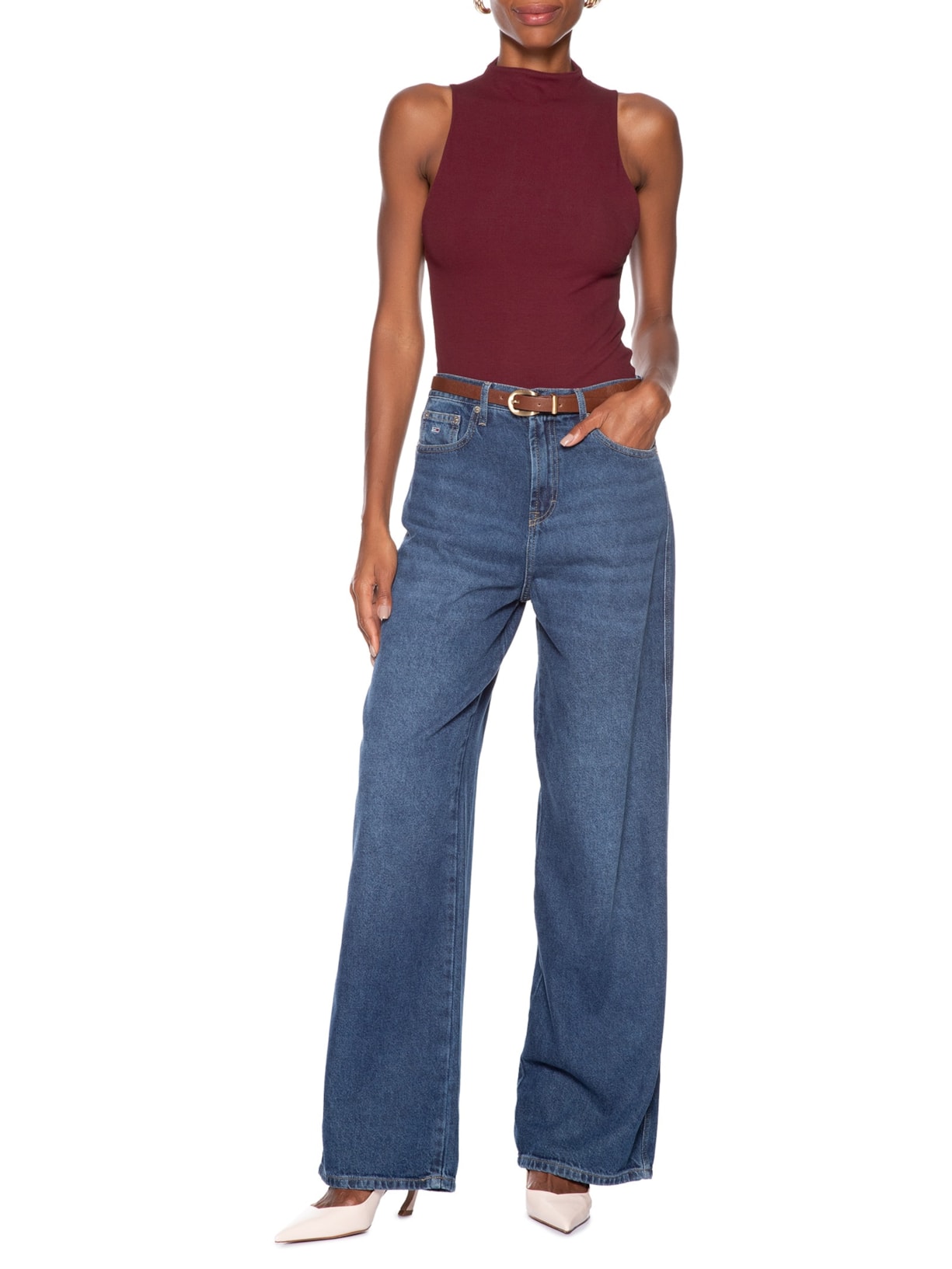 Blusa Feminina Regata Gola Alta Vermelho Animale