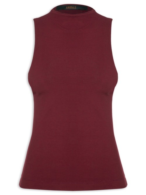 Blusa Feminina Regata Gola Alta - Vermelho