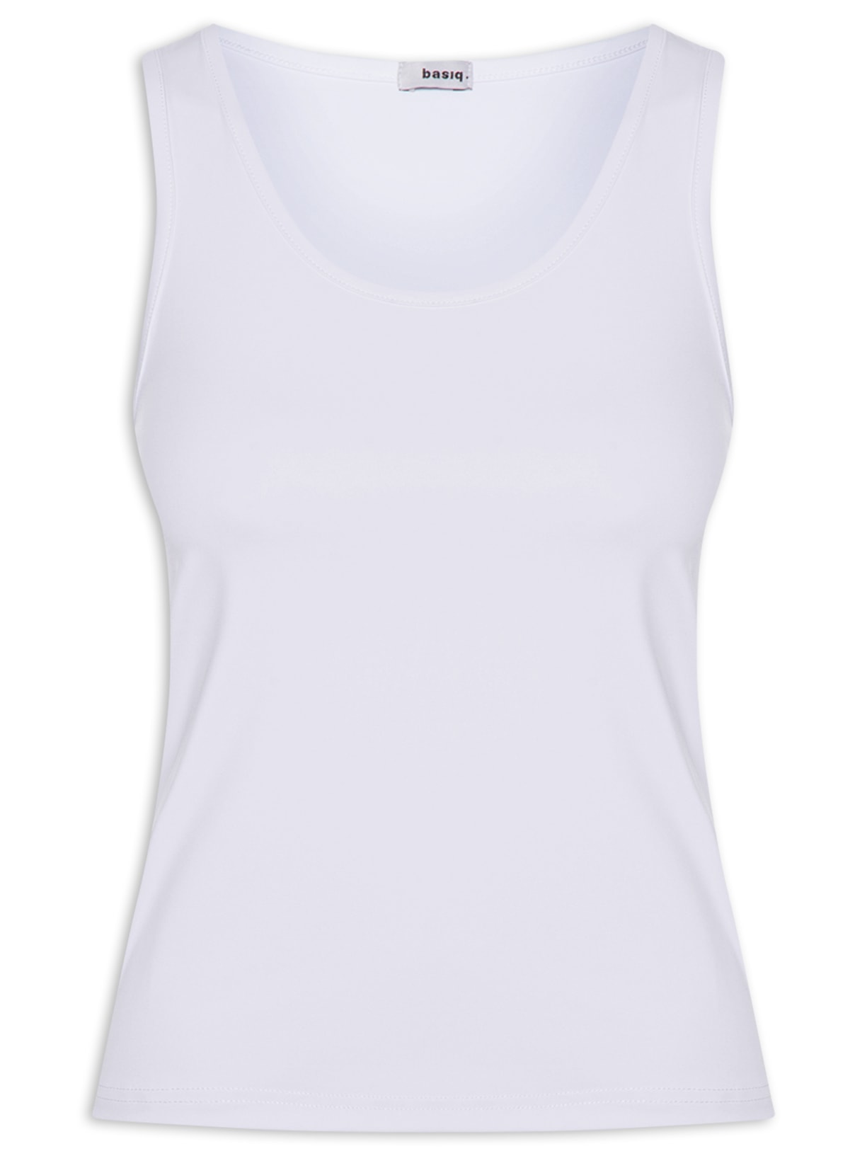 Blusa Feminina Regata Gola U Básica Branco Basiq