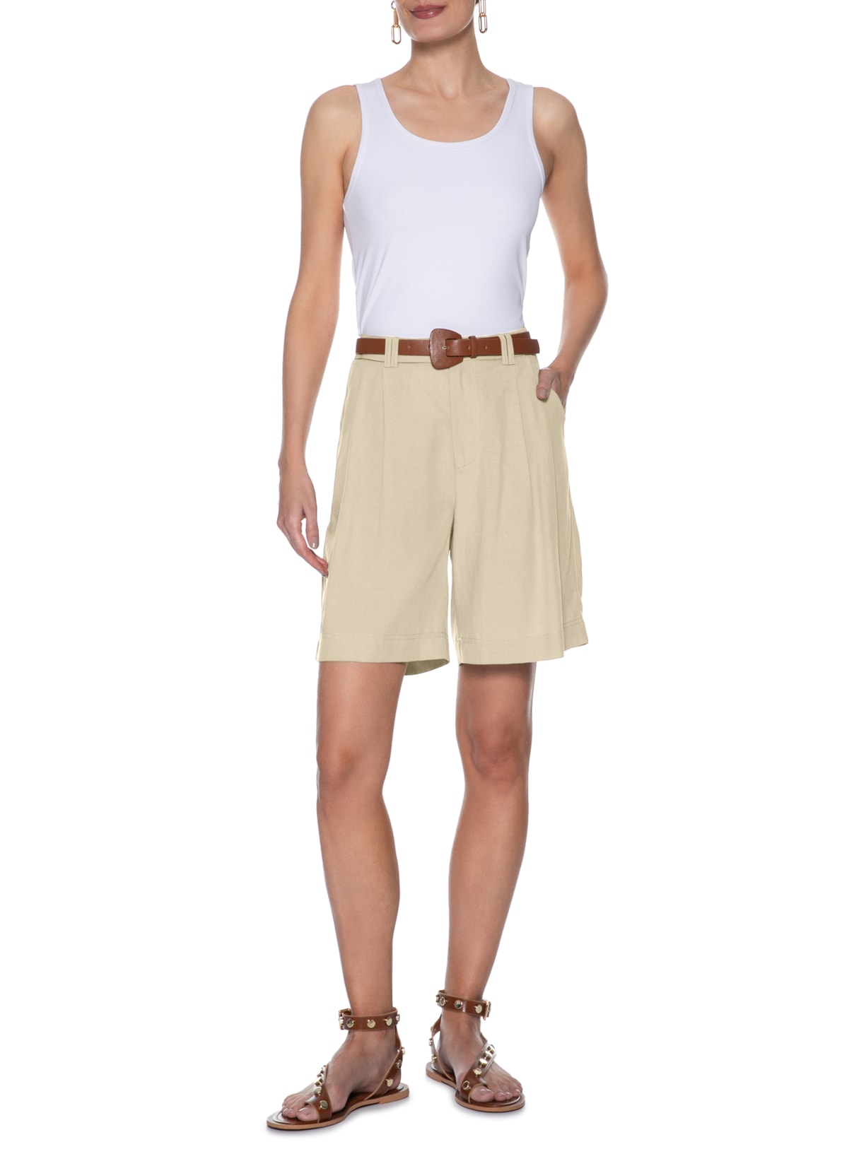 Blusa Feminina Regata Gola U Básica Branco Basiq