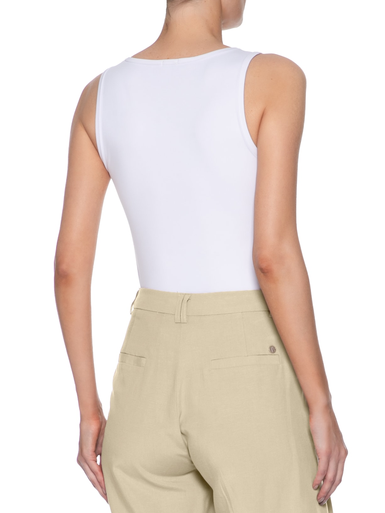 Blusa Feminina Regata Gola U Básica Branco Basiq