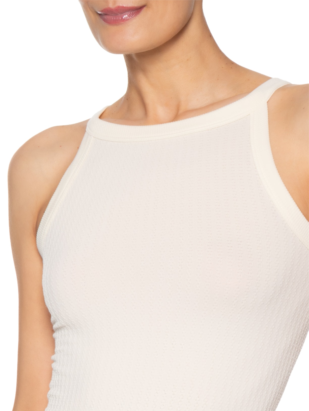 Blusa Feminina Regata Sem Costura Off White Basiq
