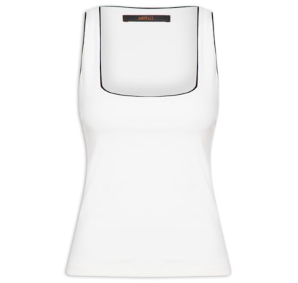 Blusa Feminina Regata Vivos P&B - Branco