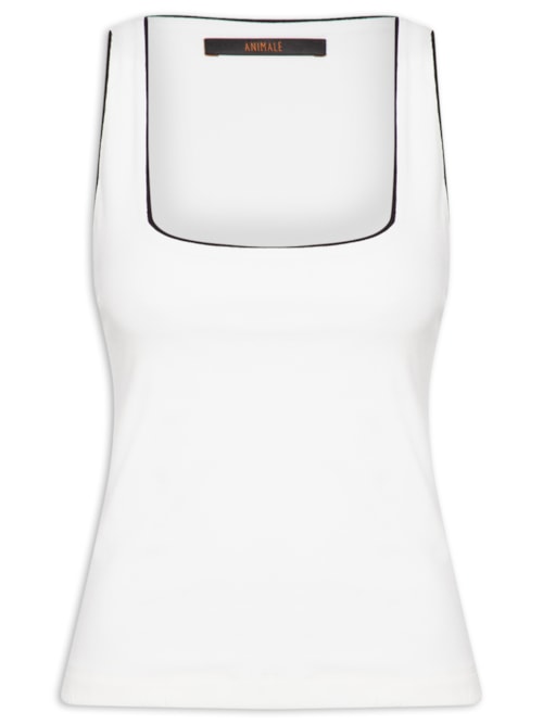 Blusa Feminina Regata Vivos P&B - Branco