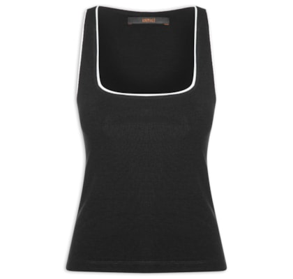 Blusa Feminina Regata Vivos P&B - Preto