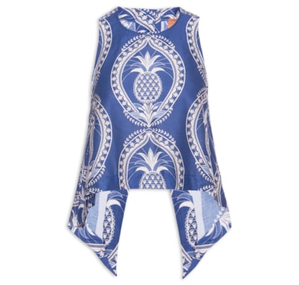 Blusa Feminina Relicario De Abacaxi - Azul