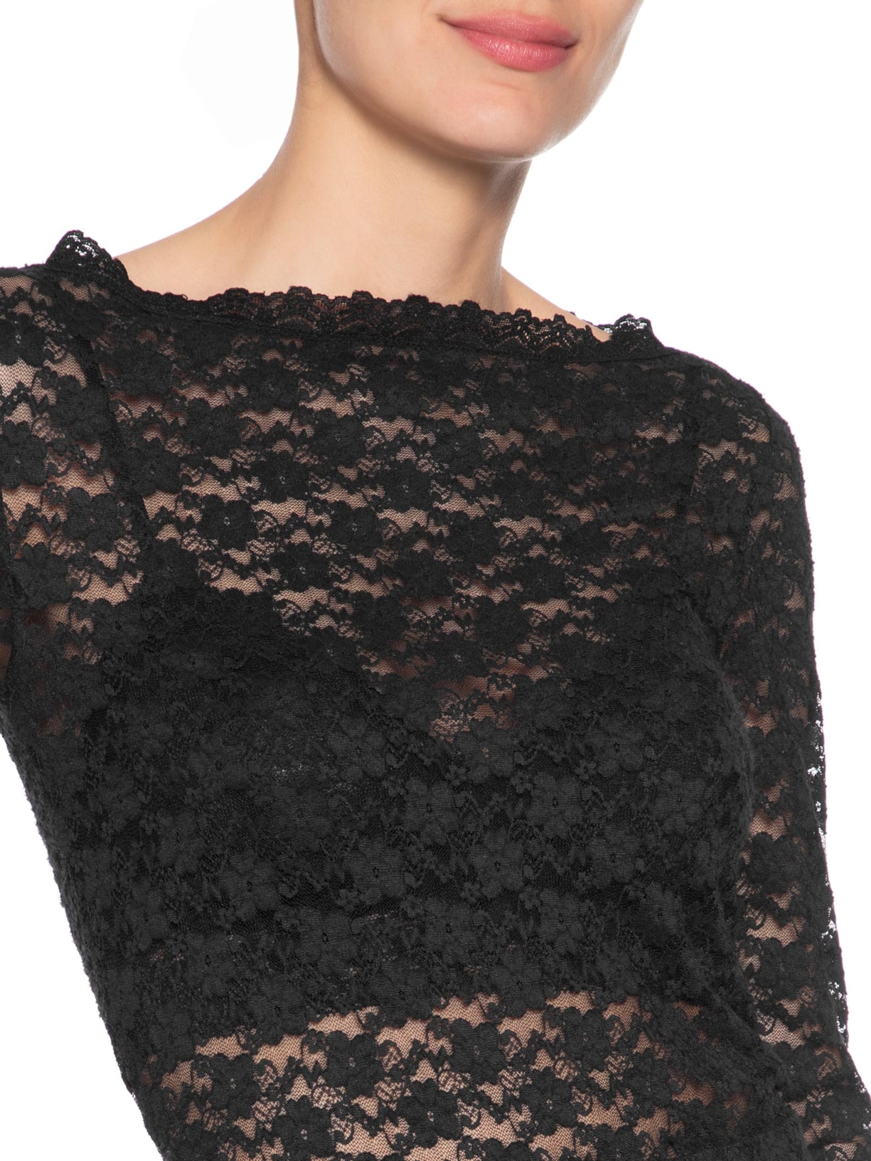 Blusa Feminina Renda Lasie Stella Preto Nk