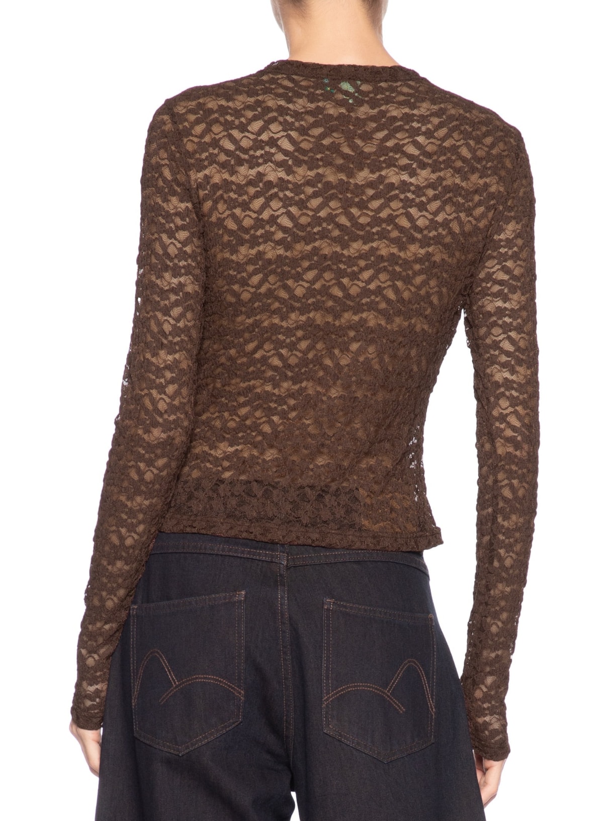 Blusa Feminina Renda Marrom Farm