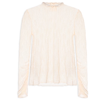 Blusa Feminina Rendinha Liquen - Bege
