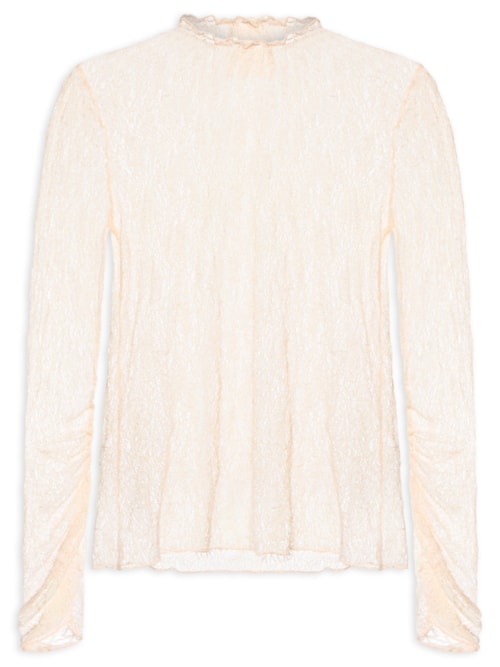 Blusa Feminina Rendinha Liquen - Bege