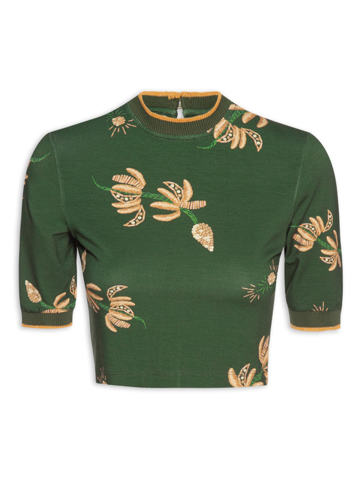 Blusa Feminina Retilínea Brilho De Banana - Verde