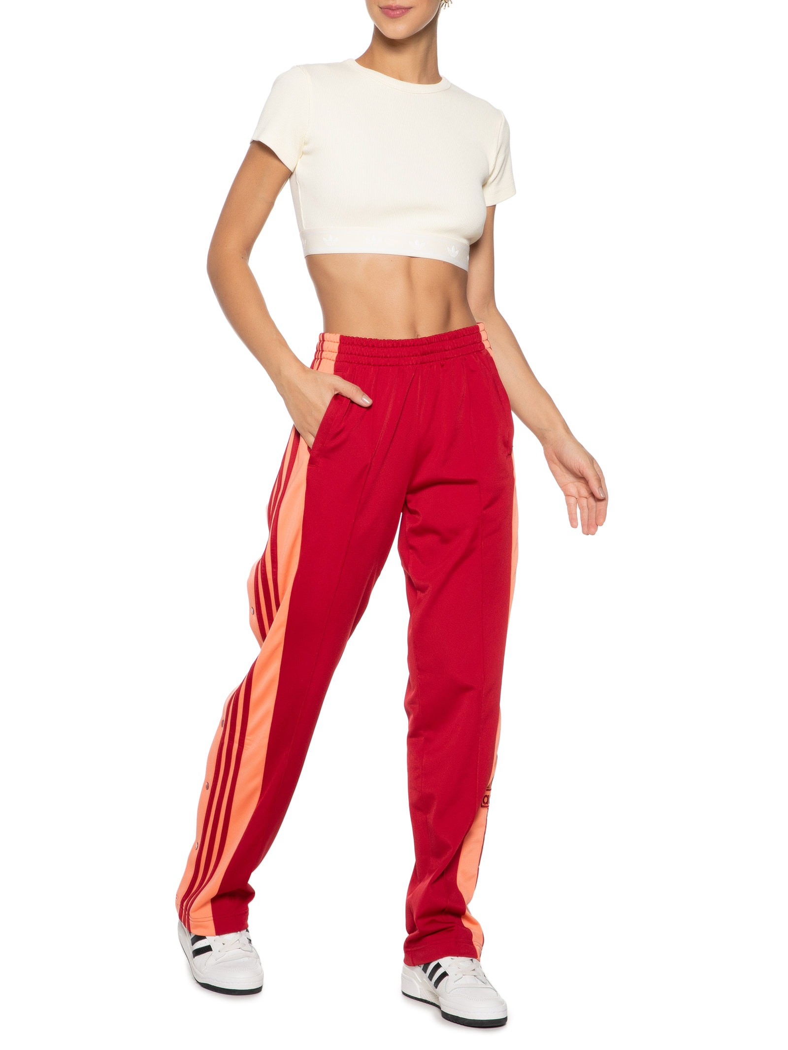 トップス Adidas Originals - Blusa Feminina Rib SS Top - Off White