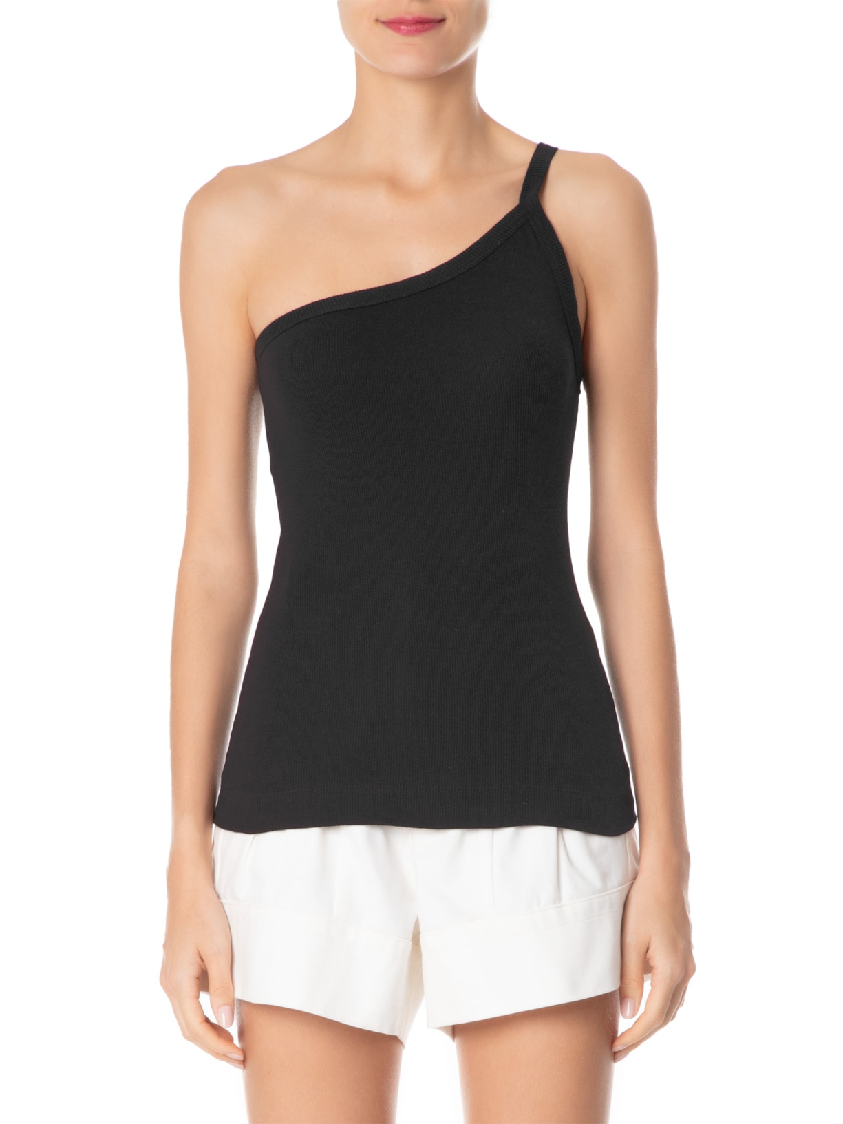Blusa Feminina Ribana Basic Um Ombro Só Preto Animale