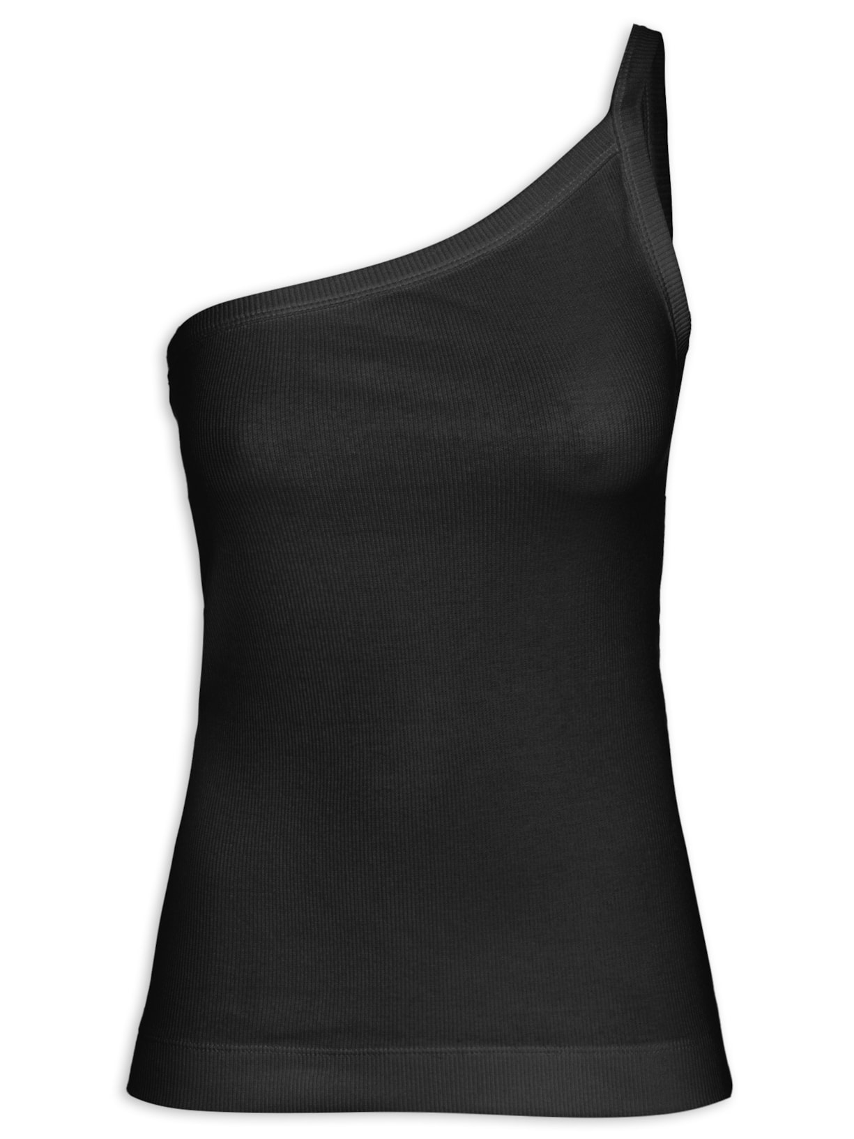 Blusa Feminina Ribana Basic Um Ombro Só - Preto