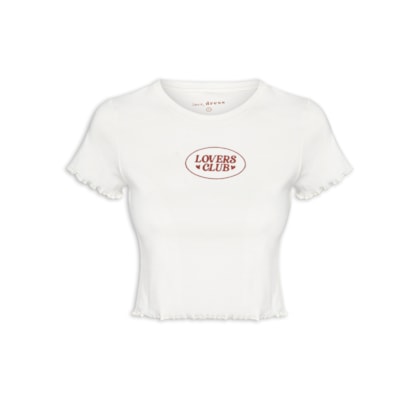 Blusa Feminina Ribana Bordado Lovers Club - Off White
