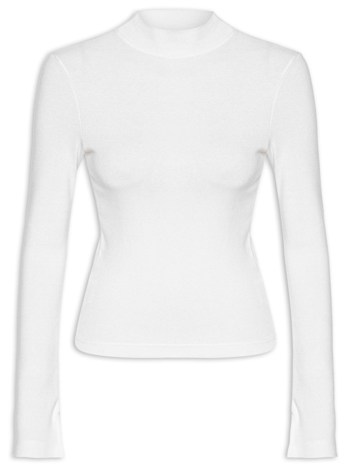 Blusa Feminina Ribana Manga Longa - Branco