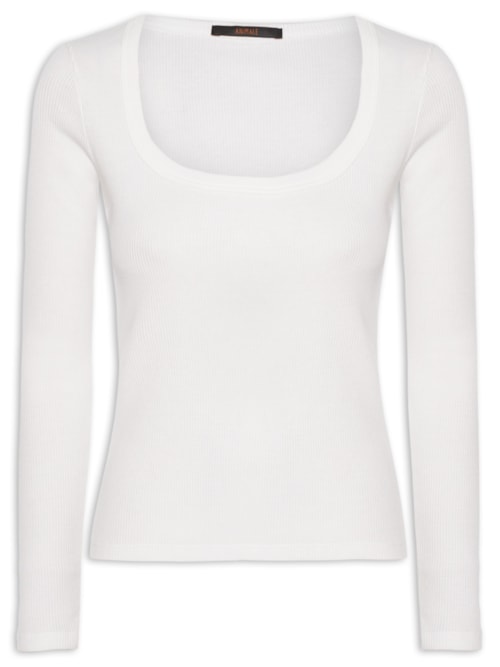 Blusa Feminina Ribana Manga Longa - Branco