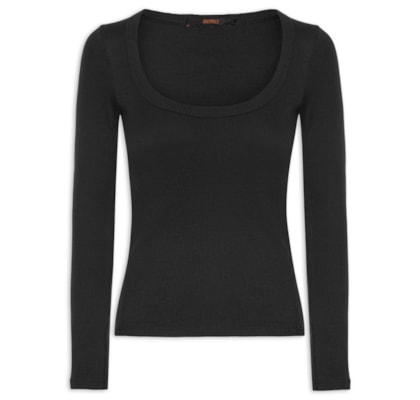 Blusa Feminina Ribana Manga Longa - Preto
