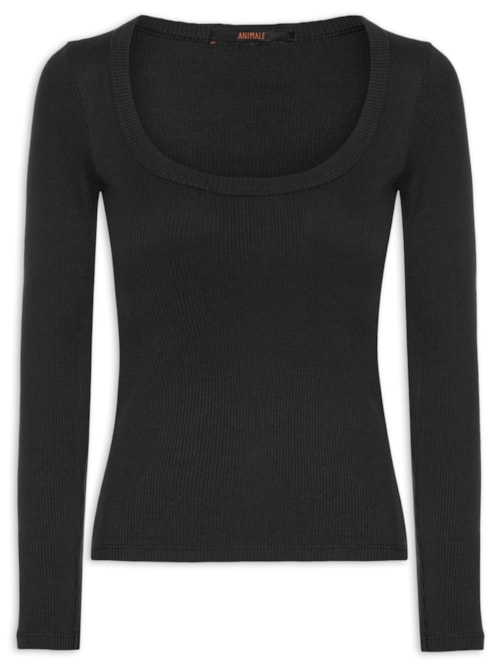 Blusa Feminina Ribana Manga Longa - Preto
