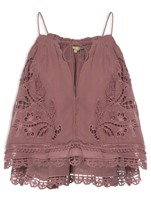 Blusa Feminina Richilieu Tulipas - Roxo