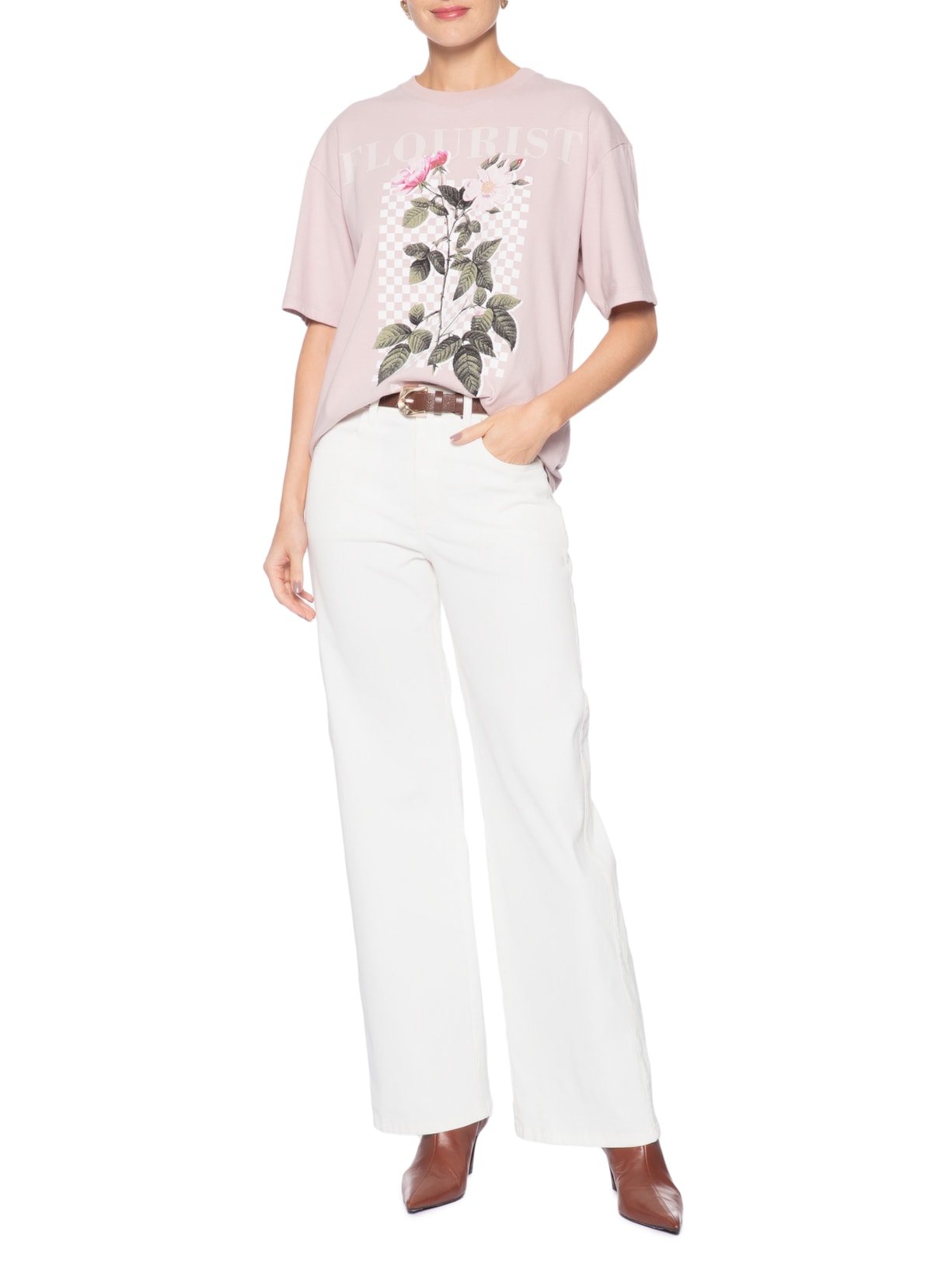 Blusa Feminina Rose Flourist Rosa Le Lis