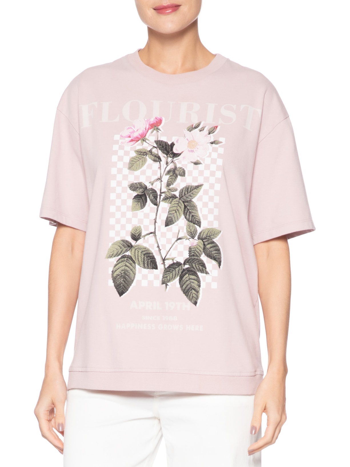 Blusa Feminina Rose Flourist Rosa Le Lis