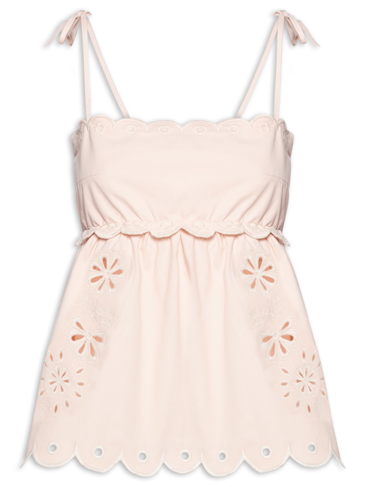 Blusa Feminina Sarja Bordado Richelieu Rosa Farm