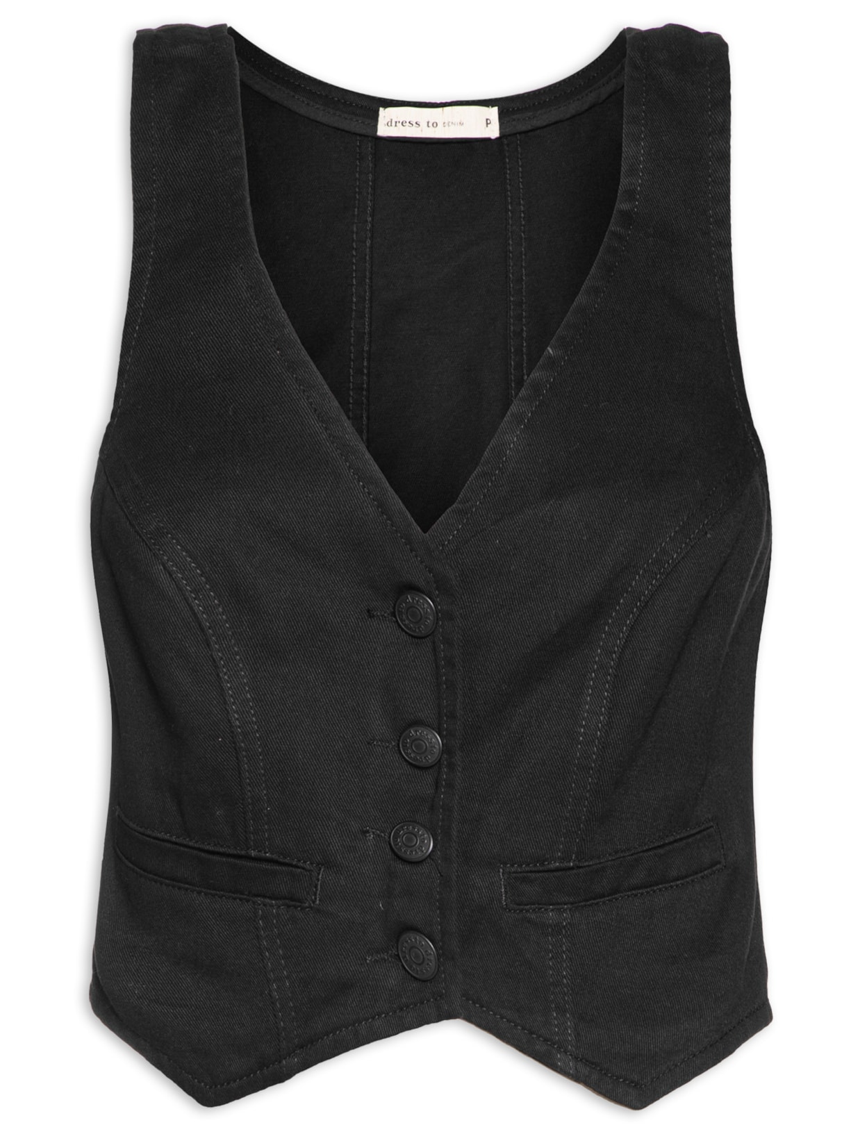 Blusa Feminina Sarja Colete - Preto