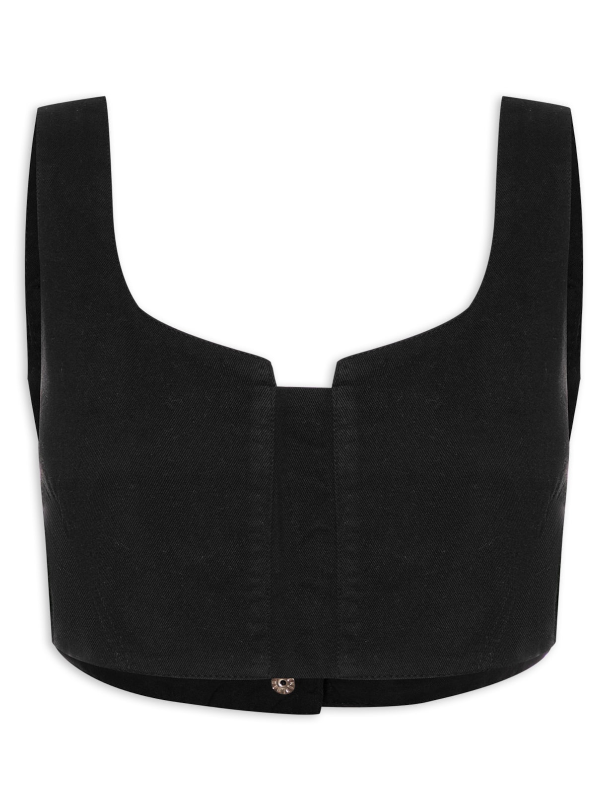 Blusa Feminina Sarja Cropped Reta - Preto