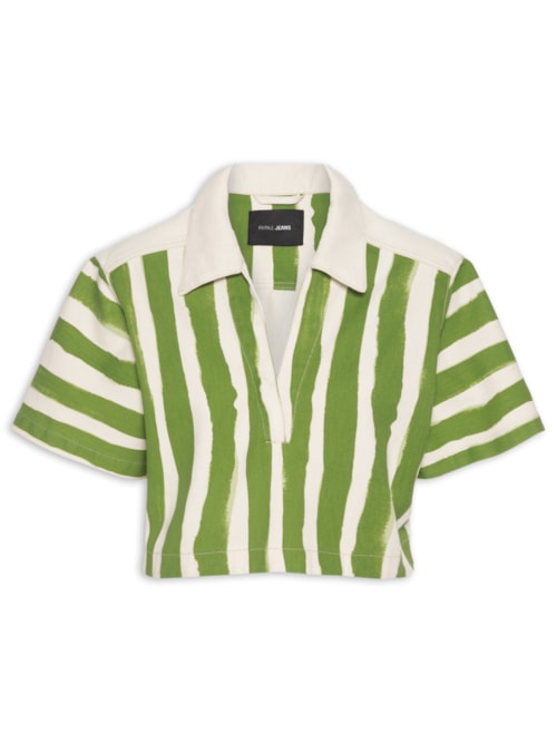 Blusa Feminina Sarja Estampa Listras - Verde