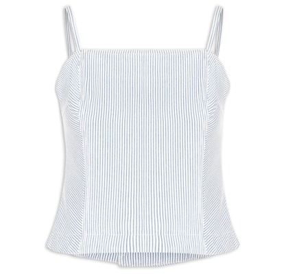 Blusa Feminina Sarja Lista Denim - Azul