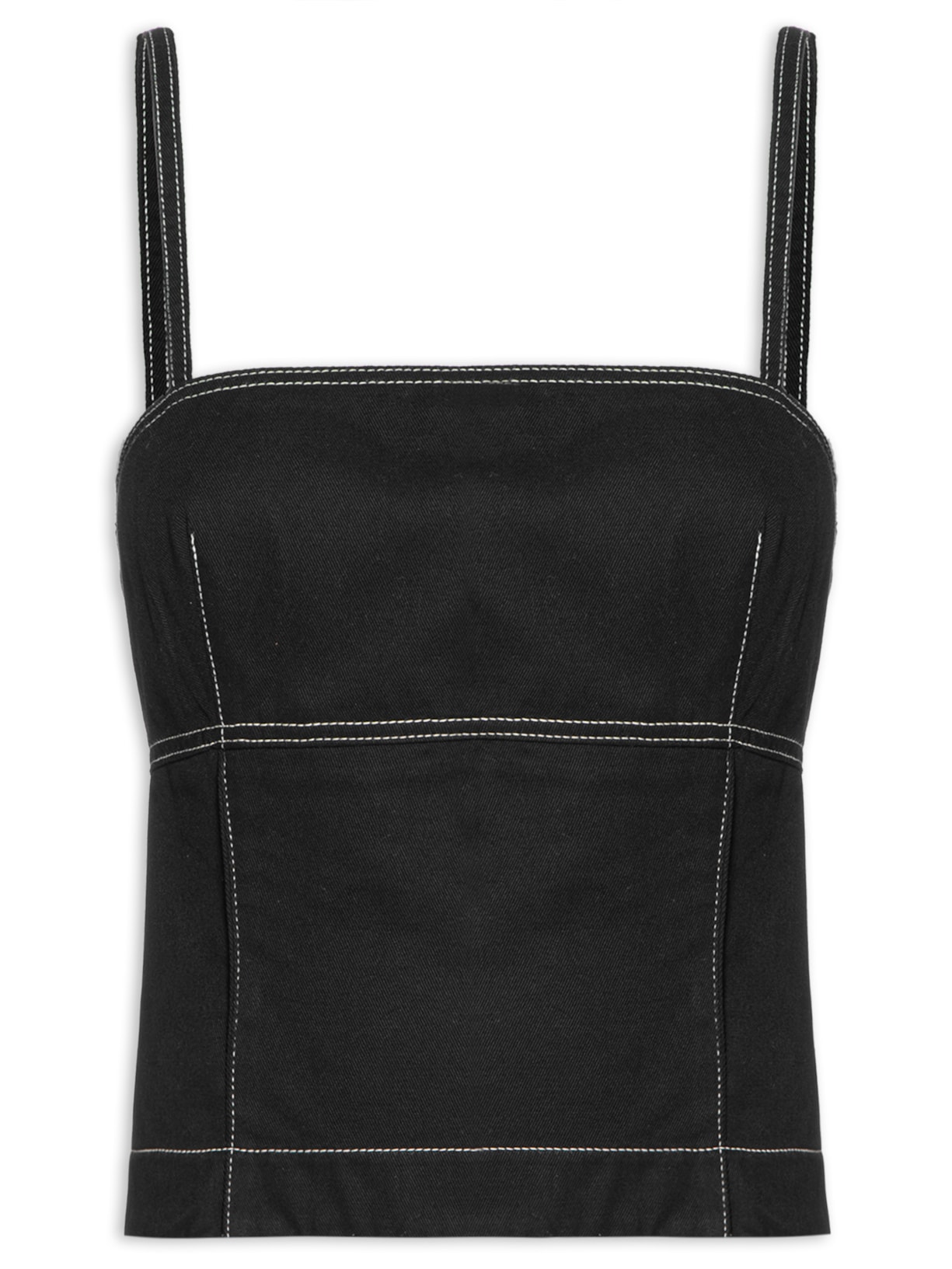 Blusa Feminina Sarja Pespontos - Preto