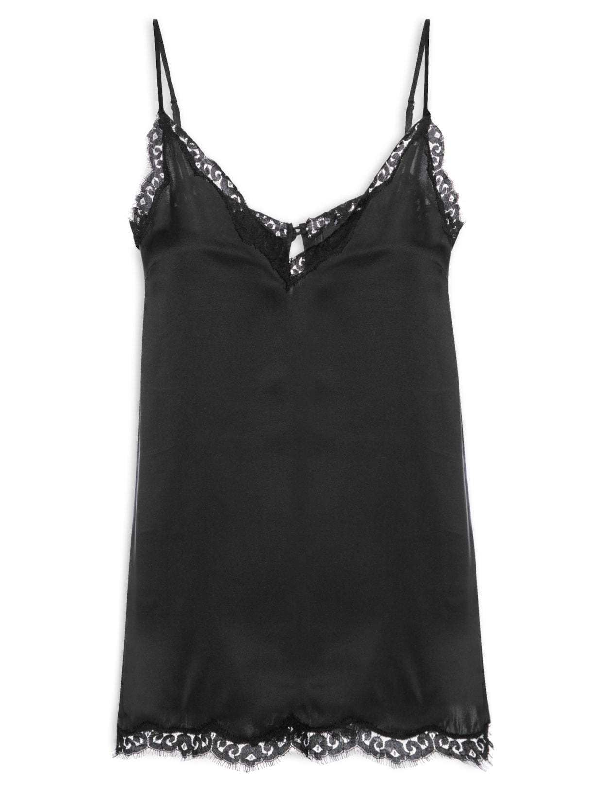 Blusa Feminina Seda Com Renda - Preto