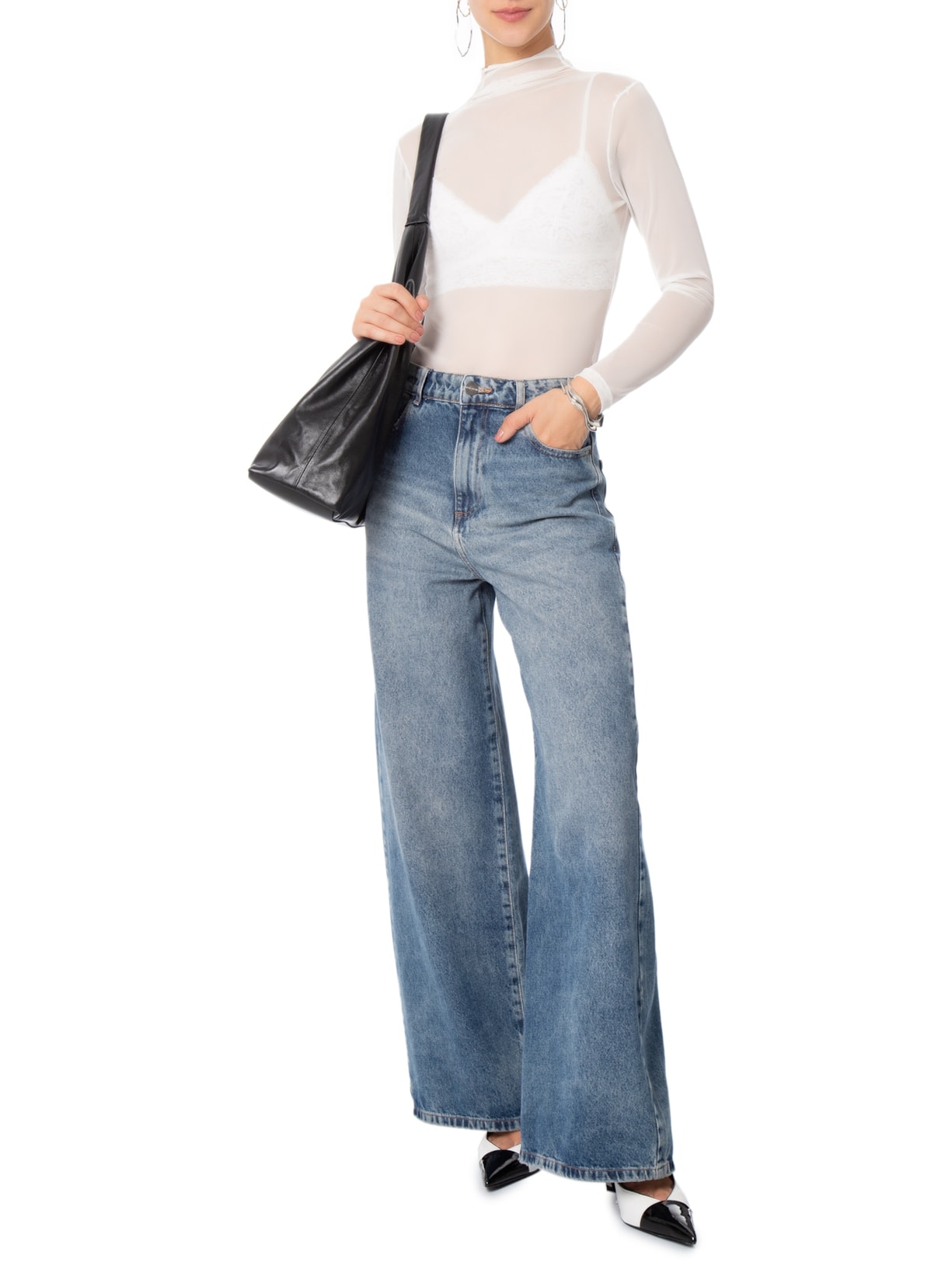 Blusa Feminina Segunda Pele Em Tule Off White Market 33